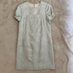 Wedding Perfect Pink Tartan Metallic Shift Dress